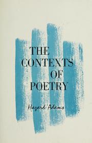 Front cover of The contexts of poetry by Hazard Adams
