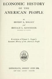 Cover of Economic history of the American people by Bogart, Ernest Ludlow