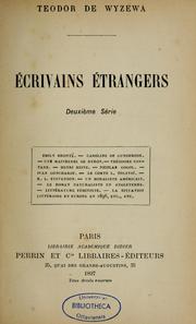 Front cover of Écrivains étrangers ... by Teodor de Wyzewa