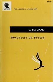 Front cover of Boccaccio on poetry by Giovanni Boccaccio