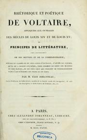 Front cover of Rhétorique et poétique de Voltaire, appliquées aux ouvrages des siècles de Louis XIV et de Louis XV by Voltaire