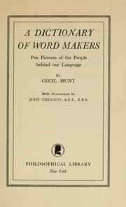 Front cover of A dictionary of word makers by Cecil Hunt
