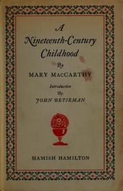 Front cover of A nineteenth-century childhood by Mary Warre Cornish MacCarthy