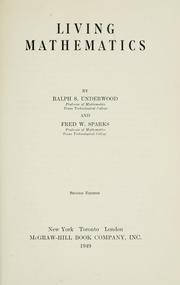 Front cover of Living mathematics by R. S. Underwood