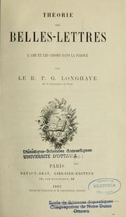 Front cover of Théorie des belles-lettres by G. Longhaye