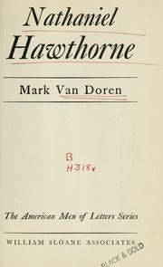 Cover of Nathaniel Hawthorne by Mark Van Doren