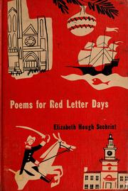 Front cover of Poems for red letter days by Elizabeth (Hough) Sechrist