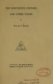 Front cover of The nineteenth century and other poems by William A. Maline