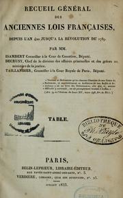 Front cover of Recueil général des anciennes lois françaises, depuis l'an 420 jusqu'à la Révolution de 1789 \ by France