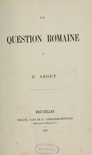 Cover of La question romaine by Edmond About