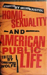 Front cover of Homosexuality and American public life by Christopher Wolfe