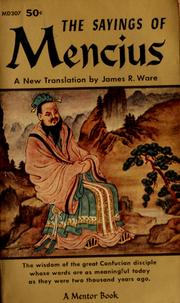Front cover of The sayings of Mencius by Mencius