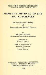 Front cover of From the physical to the social sciences by Jacques Rueff