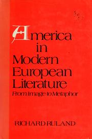 Front cover of America in modern European literature by Richard Ruland