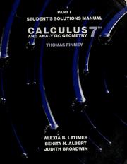Front cover of Calculus and analytic geometry by George Brinton Thomas