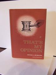 Front cover of That's my opinion by Michael Angelo Musmanno