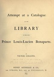 Cover of Attempt at a catalogue of the library of the late Prince Louis-Lucien Bonaparte by Louis-Lucien Bonaparte