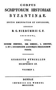 Cover of Corpus Scriptorum Historiae Byzantinae ... by Georgios Synkellos