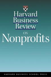 Front cover of Harvard business review on nonprofits by Unknown