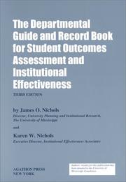 Front cover of The departmental guide and record book for student outcomes assessment and institutional effectiveness by James O. Nichols