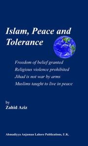 Front cover of Islam, peace and tolerance by Zahid Aziz