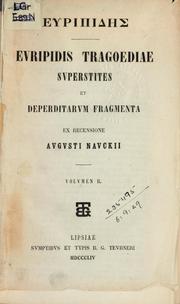Front cover of Euripidis Tragoediae superstites et deperditarum fragmenta by Euripides
