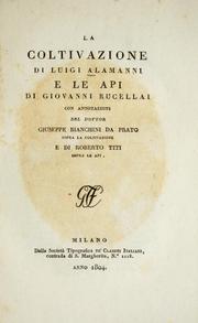 Front cover of La coltivazione di Luigi Alamanni e Le api di Giovanni Rucellai by Alamanni, Luigi