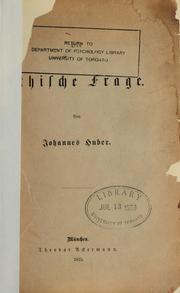 Front cover of Ethische Frage by Huber, Johannes