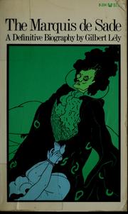 Front cover of Vie du marquis de Sade by Gilbert Lély