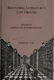 Front cover of Recovering literature's lost ground by James M. Cox