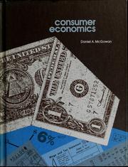 Cover of Consumer economics by Daniel A. McGowan