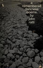 Cover of A remembered darkness by John Ratti