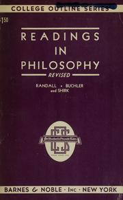 Cover of Readings in philosophy by John Herman Randall Jr.