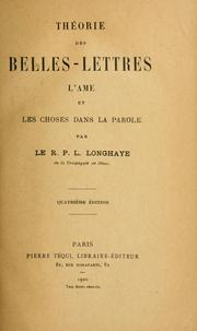 Front cover of Théorie des belles-lettres by Georges Longhaye