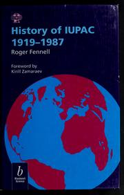 Front cover of History of IUPAC, 1919-1987 by Roger Fennell