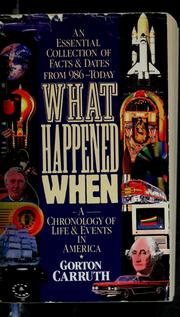Cover of What happened when by Gorton Carruth