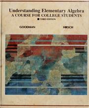Cover of Understanding elementary algebra by Arthur Goodman