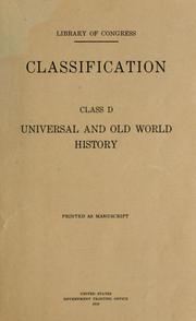 Front cover of Classification by Library of Congress. Subject Cataloging Division.