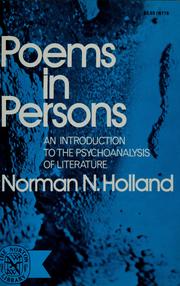 Cover of Poems in persons by Norman Norwood Holland