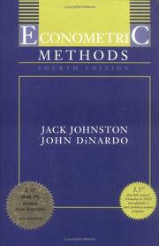 Cover of Econometric methods by Johnston, J.