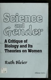 Cover of Science and gender by Ruth Bleier