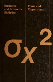 Front cover of Business and economic statistics by Donald R. Plane