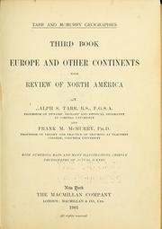 Front cover of Europe and other continents by Ralph S. Tarr