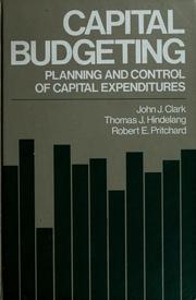 Cover of Capital budgeting by John J. Clark