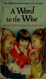 Front cover of A word to the wise by Alison Cragin Herzig
