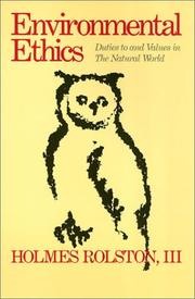 Cover of Environmental ethics by Rolston, Holmes