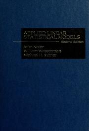 Cover of Applied linear statistical models by John Neter