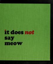 Cover of It does not say meow, and other animal riddle rhymes by Beatrice Schenk De Regniers
