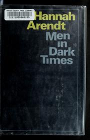 Front cover of Men in dark times by Hannah Arendt