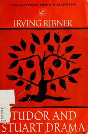 Cover of Tudor and Stuart drama by Irving Ribner